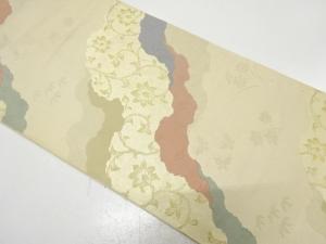 アンティーク　道長取りに唐花模様織り出し袋帯（材料）